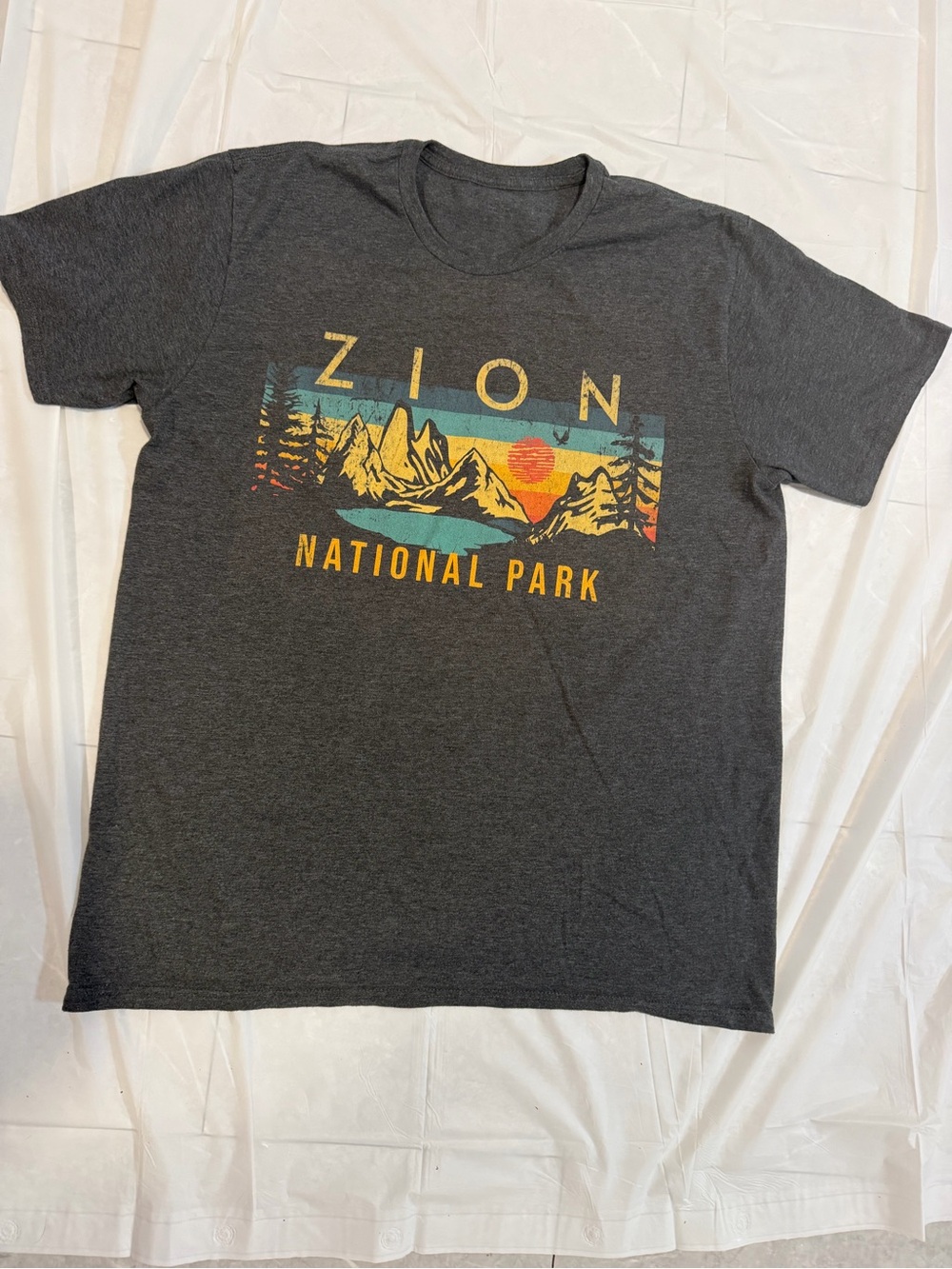 Gildan Charcoal Zion National Park Graphic Tee